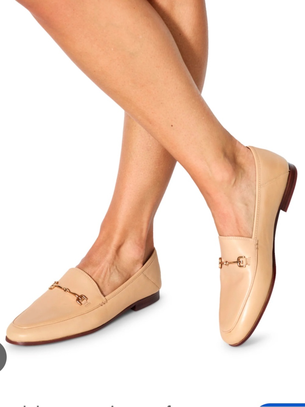 Sam Edelman Cream Rose Nude Classic Loraine Leather Almond Toe Loafer